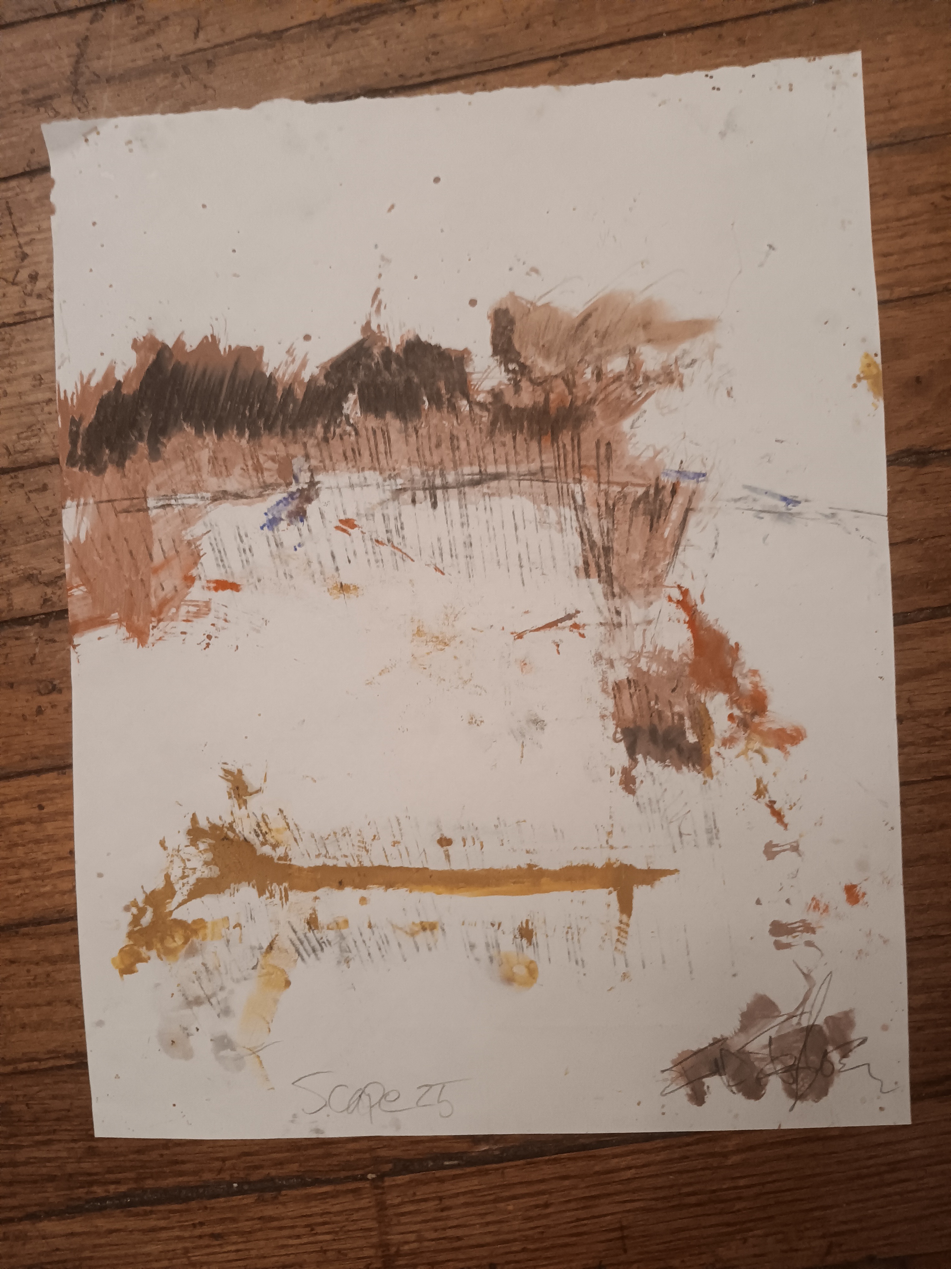 Charcoal and oil on paper